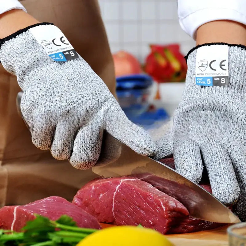 1 Pair Level 5 Anti-Cut Gloves for Kitchen and Gardening